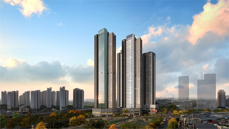 쌍용건설이 평택 통북동(평택역세권 일대) 인근에 '더 플래티넘 스카이헤론'을 오는 11월 분양예정이다. 단지는 아파트 전용면적 84㎡~134㎡(펜트형 포함) 784세대와 오피스텔 전용면적 113~118㎡ 50실 등으로 구성됐다. [조감도=쌍용건설]