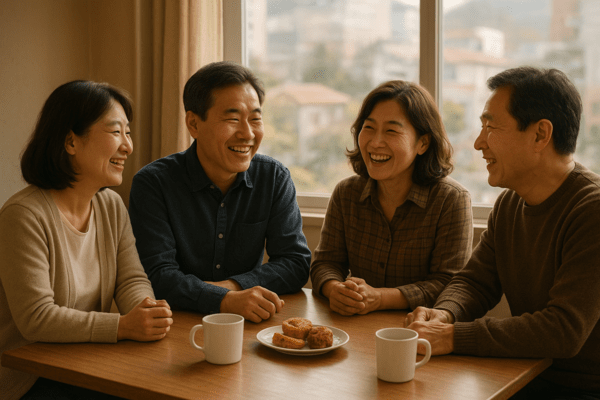 친구들을 만나면 마음이 편안해집니다. 어린 시절 비슷한 환경에서 함께 자란 이들이라 서로에 대해 잘 알고 있기에 굳이 가면을 쓸 필요가 없습니다.[이미지=생성형 AI]