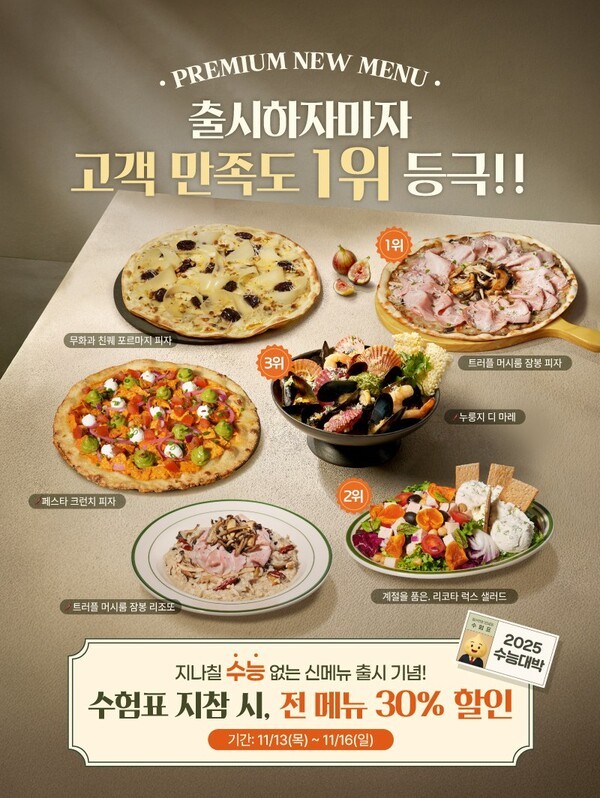 엠에프지코리아 매드포갈릭은 11월  13일부터 16일까지 나흘간 수험표를 지참한 M CLUB 멤버십 회원에게 전 메뉴 30% 할인 혜택을 제공한다.[이미지=매드포갈릭]